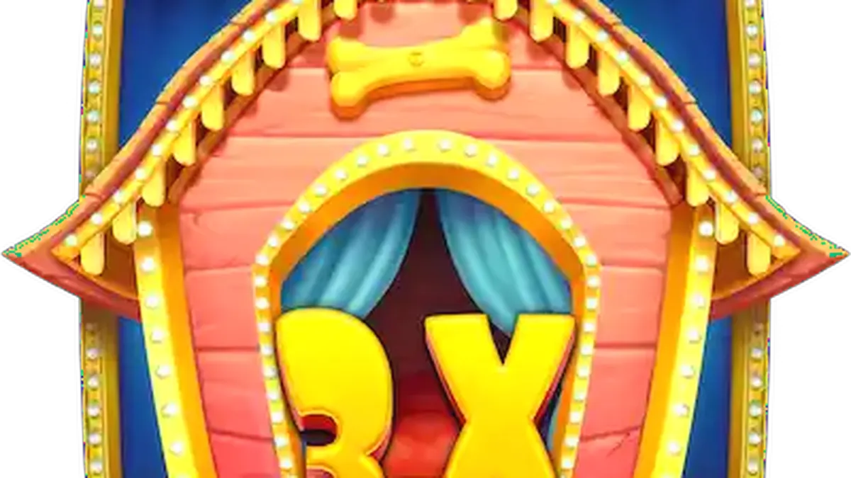 Tampilan layar utama slot The Big Dog House dengan simbol anjing dan rumah anjing yang ikonik.